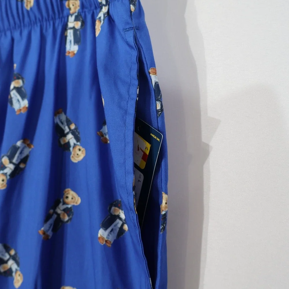 Polo Ralph Lauren Pajama Pants Mens L Blue Polo Bear Tuxedo Preppy $58 NWT